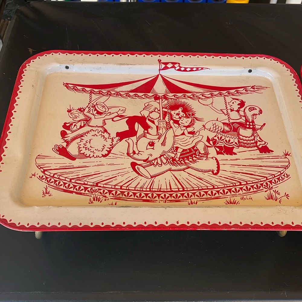 2 rustic 1960’s lap tv tray